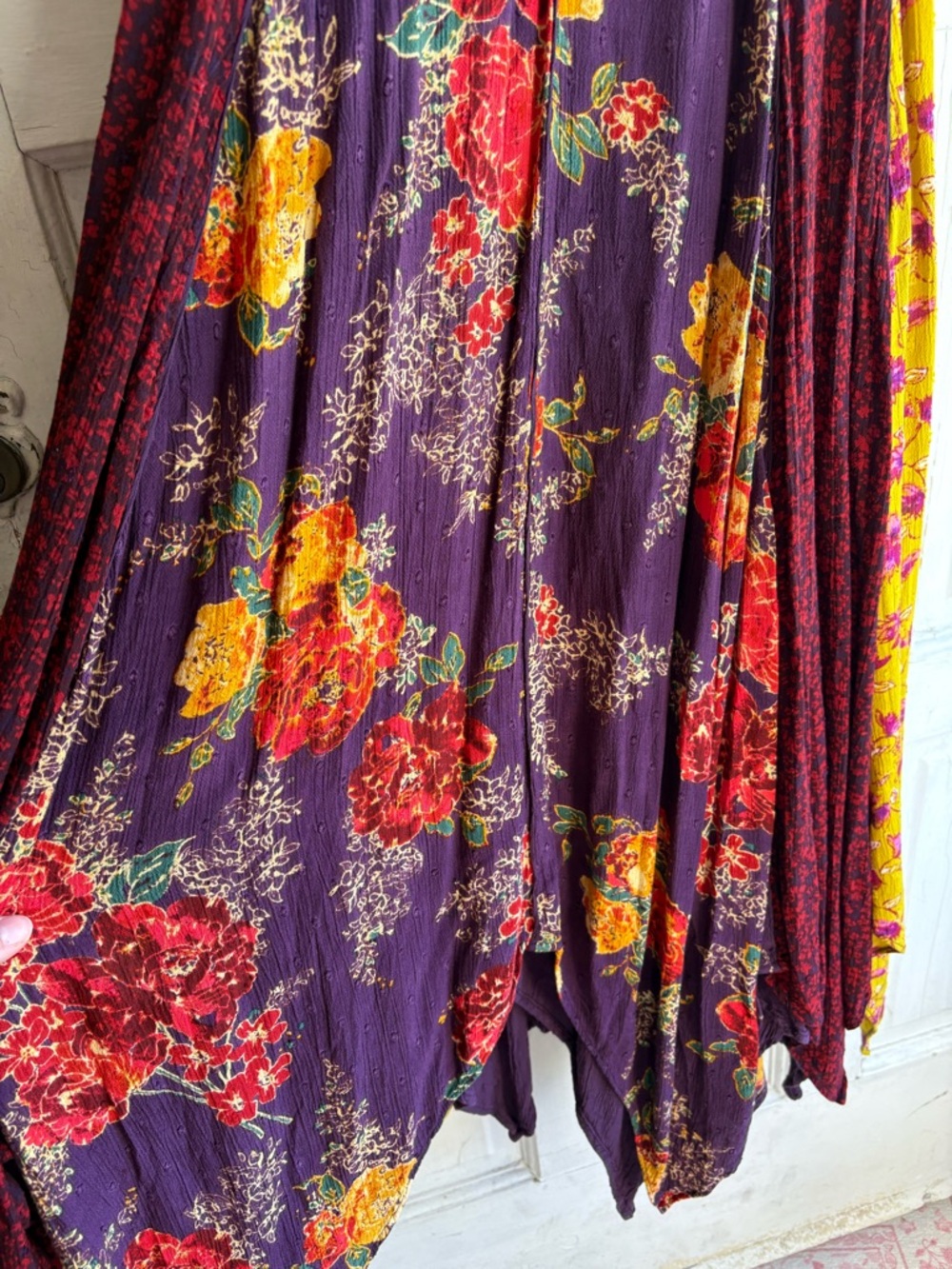 Free People Purple Floral Maxi Dress with Yellow Accents - Picture 2 of 6
